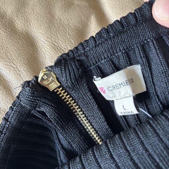 Cremieux Women’s Black Ribbed Sweater Top Sz L Dark Academia Preppy Minimalist - Picture 7 of 12